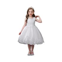 Vestidos de princesa florais de renda sem mangas para meninas 981