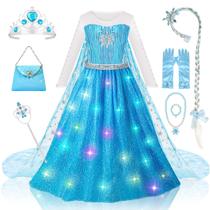 Vestidos de princesa Meland para meninas com capa longa de 9 a 10 anos