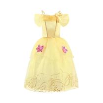 Vestidos de Princesa para Meninas - Rapunzel, Cinderela, Bela - Festa de Aniversário e Halloween