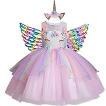 Vestidos de unicornio com asinha e tiara