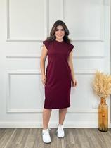 Vestidos Feminino Midi Com Bolso Vestido De Manga Curta Muscle Tee Tecido Algodão