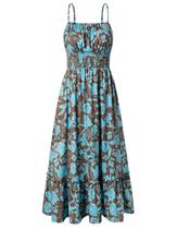 Vestidos femininos 2025, vestido maxi de verão, casual, floral, em camadas, vestido de praia, marrom, azul, XXL