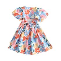 Vestidos Florais De Verão De Manga Curta Para Meninas De 3 A 7 Anos Bear Leader Colorido 2023