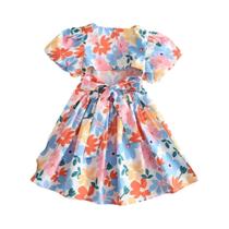 Vestidos Florais de Verão para Meninas (3 a 7 anos) - Manga Curta - Ursos Coloridos Vestidos Florais de Verão para Meninas (3 a 7 anos) - Manga Curta - Ursos Coloridos