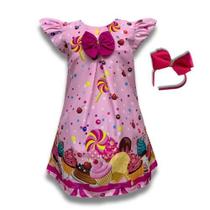 Vestidos Infantil Trapézio Doces e Sobremesas