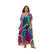 Vestidos Kaftan para mulheres plus size maiô cobrir caftan maxi vestidos de praia