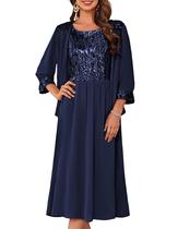 Vestidos para a mãe da noiva GRACE KARIN azul marinho tamanho M