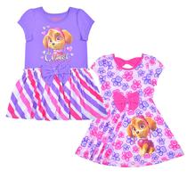 Vestidos Paw Patrol Little Girls rosa tamanho 4 (pacote com 2) Vestidos Paw Patrol Little Girls rosa tamanho 4 (pacote com 2)