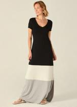 Vestilo Tricolor Longo com Fenda em Viscose Stretch Conforto com Abertura na Lateral - Malwee
