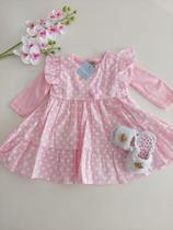 Vestindo infantil rosa manga longa Vestindo infantil rosa manga longa