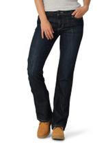 Vestuário de trabalho feminino Jean Wrangler Riggs com corte de bota retrô Vestuário de trabalho feminino Jean Wrangler Riggs com corte de bota retrô