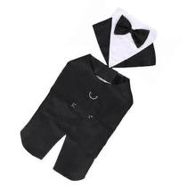 Vestuário para cães camisa formal de casamento para cães smoking de algodão terno para animais de estimação para casamento cosplay xl preto branco