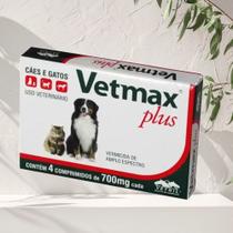 Vetmax Plus 4 Comprimidos Para Cachorros Cães e Gatos - Vetnil