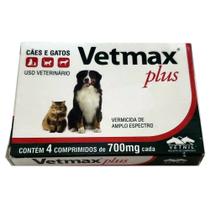 Vetmax Plus 700 mg - 4 Comprimidos - Vermífugo - Vetnil