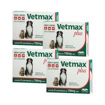 Vetmax Plus 700mg Vetnil 4 comp. Cães e Gatos Kit com 4 Vetmax Plus 700mg Vetnil 4 comp. Cães e Gatos Kit com 4