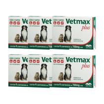 Vetmax Plus 700mg Vetnil 4 comp. Cães e Gatos Kit com 6