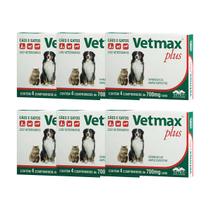 Vetmax Plus 700mg Vetnil 4 comp. Cães e Gatos Kit com 6