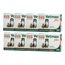 Vetmax Plus 700mg Vetnil 4 comp. Cães e Gatos Kit com 8