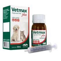 Vetmax Plus Suspensão Vermifugo - Vetnil Cães Gatos 30ml