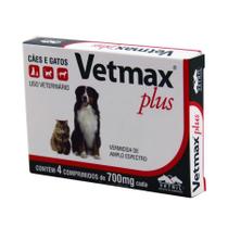Vetmax Plus Vermífugo 10kg 4 comp Cães e Gatos Vetnil