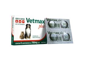 Vetmax Plus Vermífugo Cães e Gatos 700mg Vetnil 4cpr