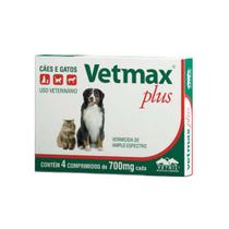 Vetmax Plus Vermifugo Para Cães 10kg 4 Comprimidos