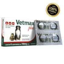 Vetmax Plus - Vermifugo para Caes e Gatos 4 Comprimidos Vetmax Plus - Vermifugo para Caes e Gatos 4 Comprimidos