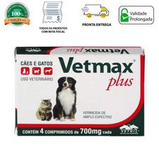 Vetmax Plus Vermífugo Para Cães E Gatos Com 4 Comprimidos de 700mg - Vetnil