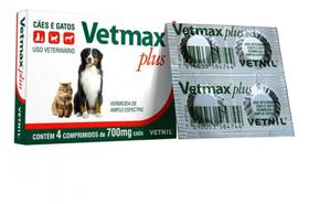 vetmax Vermífugo Cães E Gatos 4 Comprimidos - vetmax vetnil