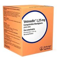 Vetmedin 1,25 mg pote com 50 comprimidos mastigaveis - Boehringer Ingelheim Vetmedin 1,25 mg pote com 50 comprimidos mastigaveis - Boehringer Ingelheim
