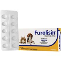 Vetnil Furolisin Comprimido 20mg para Cães e Gatos Embalagem com 10 Comprimidos