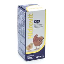 Vetnil Hidrovit 50ml Aminoácido Vitaminas e Eletrólitos para Aves