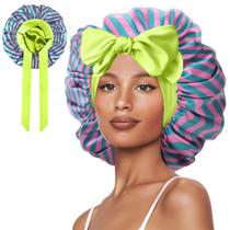 Vettres de capô de cetim para cabelos encaracolados, seda, dupla camada, vermelho, verde Vettres de capô de cetim para cabelos encaracolados, seda, dupla camada, vermelho, verde