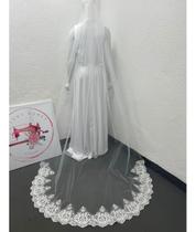 Véu Barato 3,5 Metros Mantilha Renda Branco Noiva Pente V73 Véu Barato 3,5 Metros Mantilha Renda Branco Noiva Pente V73