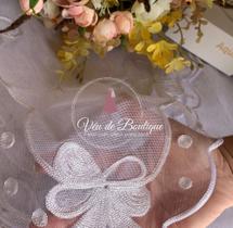 Véu bordado CCB com laços