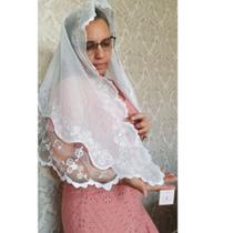 Véu bordado CCB com notas musicais