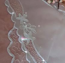 Véu bordado CCB de flores