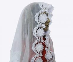 VÉU CCB 3D renda larga - Quadrado ou Redondo - VÉU CCB 3D renda larga - Quadrado ou Redondo -