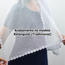 Véu Ccb Adulto Aplique Floral Renda Guipir Aplicada Congregação Cristã (modelo Helena)