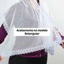 Véu Ccb Adulto Com Renda Musical e Aplique Floral 3D Organista Congregação Cristã (modelo Isadora)