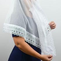 Véu Ccb Adulto Com Renda Musical Organista Congregação Cristã (modelo Cris)