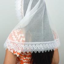 Véu Ccb Adulto Renda Guipir Floral Congregação Cristã no Brasil (modelo Gisele)