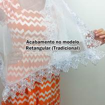 Véu Ccb Adulto Renda Guipir Floral Média Congregação Cristã no Brasil (modelo Fátima)