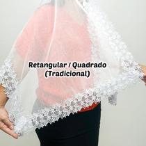 Véu Ccb Adulto Renda Guipir Floral Média Congregação Cristã no Brasil (modelo Jaqueline)