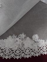 VÉU CCB aplique 3D perolas strass renda larga - Quadrado ou Redondo - VÉU CCB aplique 3D perolas strass renda larga - Quadrado ou Redondo -