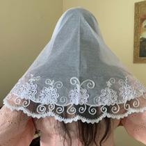 Véu CCb bordado de flores