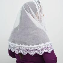 Véu Ccb Congregação Cristã Adulto Renda Guipir Floral Larga (Miriã)