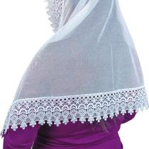 Véu Ccb Congregação Cristã Adulto Renda Guipir Floral Larga (modelo Ellen)