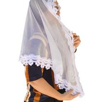 Véu Ccb Congregação Cristã Adulto Renda Guipir Floral (modelo Elisa)