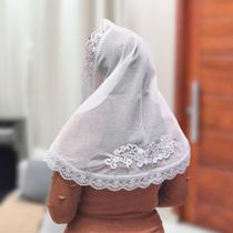 Véu Ccb Congregação Cristã Aplique Floral Renda Guipir Adulto (Rosângela)